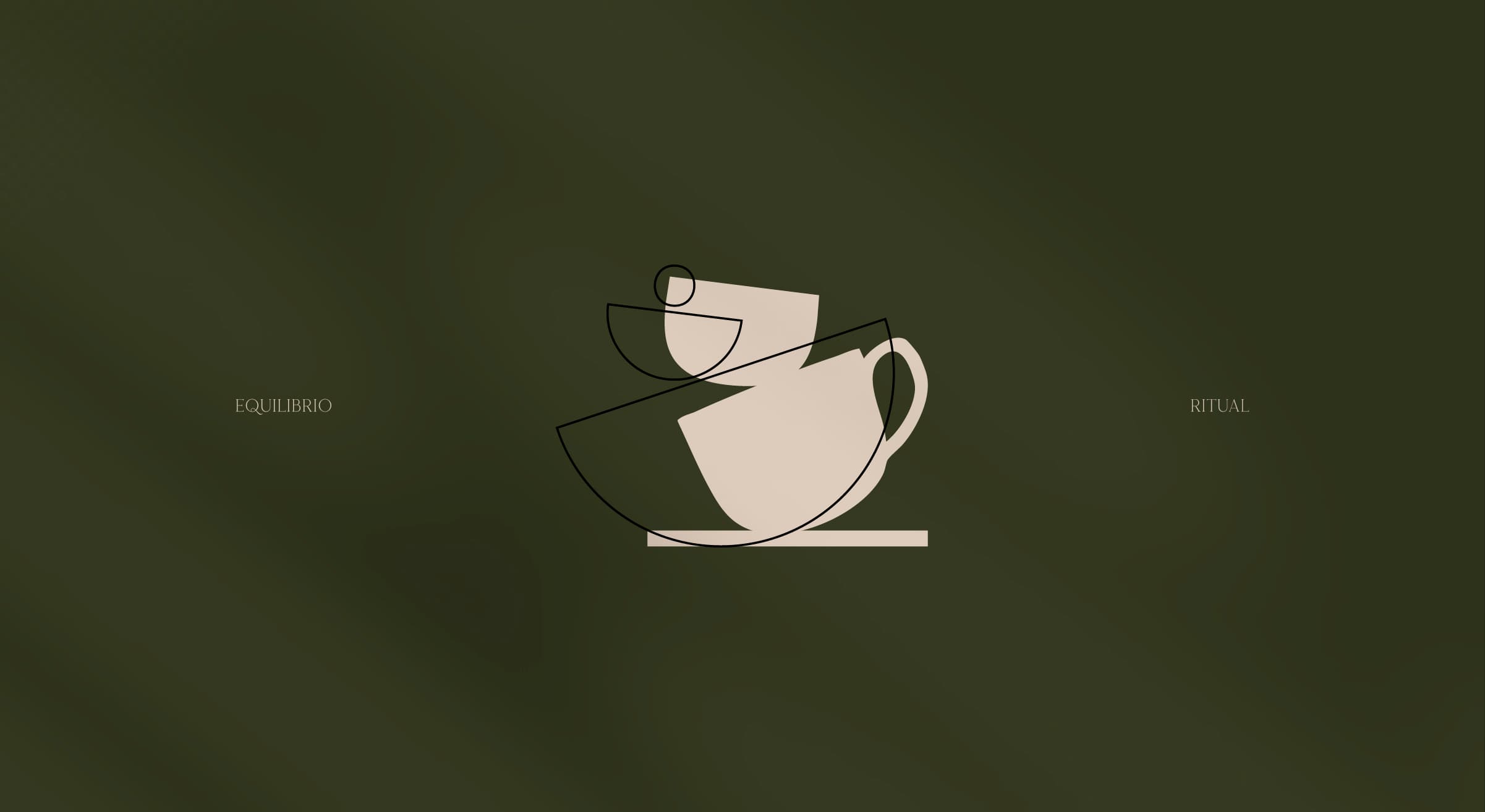 Símbolo de tazas superpuestas sobre el verde de la marca